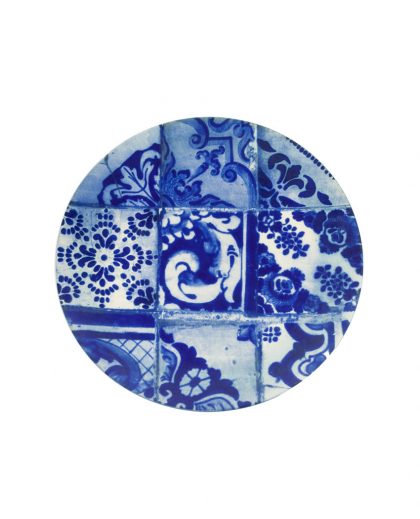 Bajoplato de loza con dibujos de azulejos portugueses