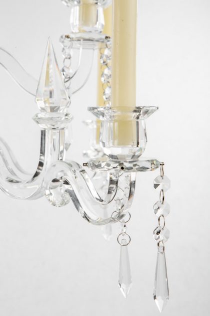 Candelabro de Cristal de 9 brazos y lágrimas talladas