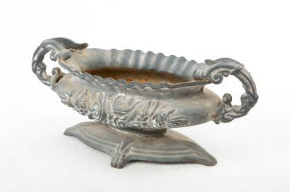 Copa Barroca Oval de hierro fundido gris decapado