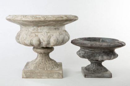 Napolitana garden cup, gray pastel resin