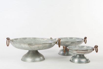 Set of 3 Stockholm cups fruit bowl, tin plated