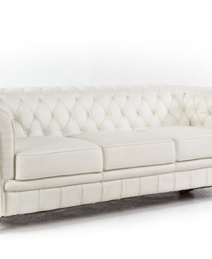 Sofá Chesterfield de 3 plazas en color blanco