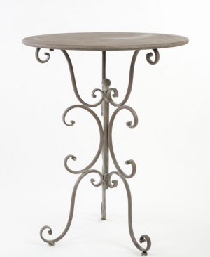 French garden table wrought iron gray