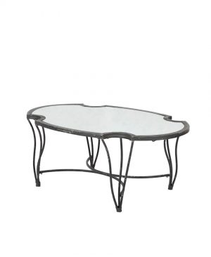 Mesa de centro de estilo romántico de forja con espejo