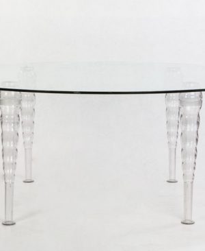Mesa de cristal redonda  para banquete para 8-10 comensales