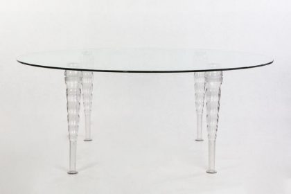 Mesa de cristal redonda  para banquete para 8-10 comensales