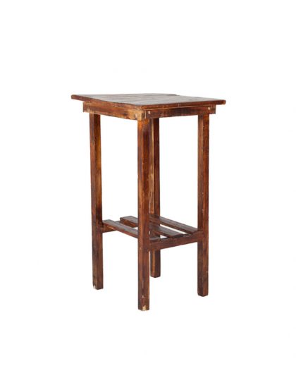 Mesita alta de madera cócktel