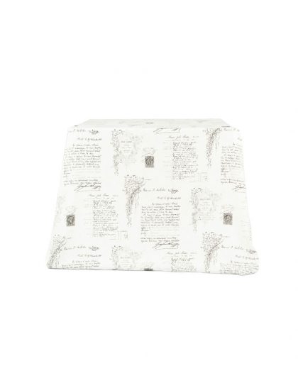 Mantel de Algodón estampado caligrafía blanco y marrón
