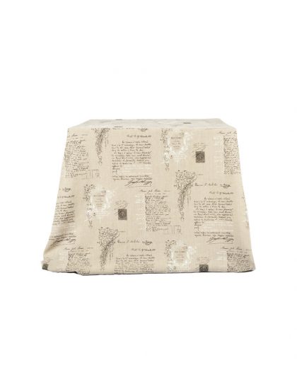 Mantel de Algodón estampado caligrafía 3 tonos tierra