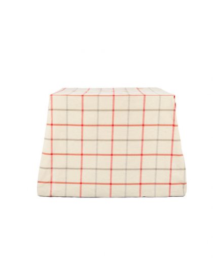 Cotton tablecloth with red check pattern