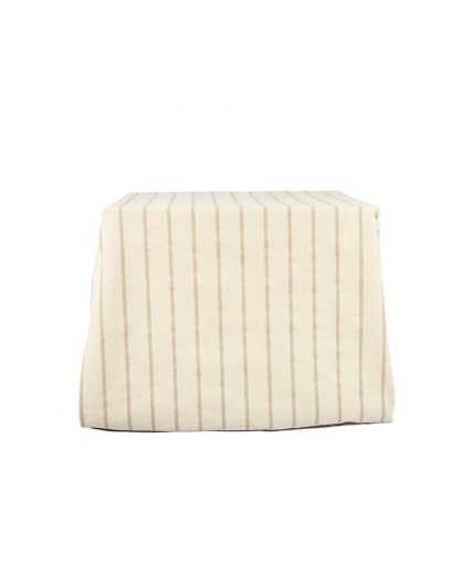 Printed cotton tablecloth with light earth stripes