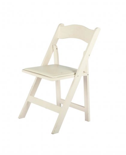 Silla plegable madera blanca