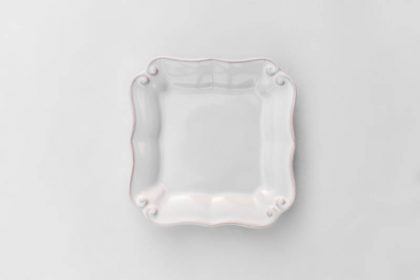 Plato de pan de loza blanca Provenza