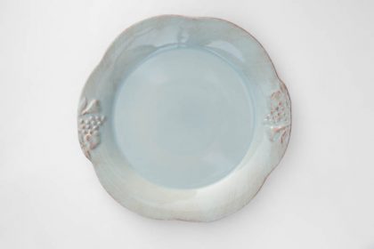 Plato llano loza turquesa Colección Uva