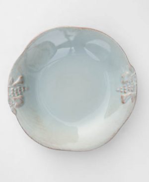 Plato hondo de loza turquesa Colección Uva