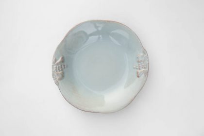 Plato hondo de loza turquesa Colección Uva