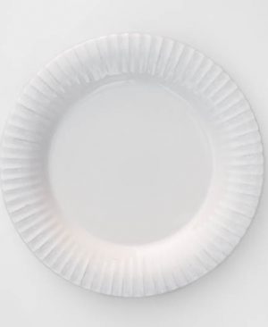 Plato llano de la colección loza con ala estriada